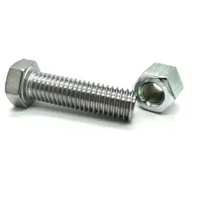 China suppliers manufacturing price size galvanize grade 8.8 hex bolt nut set stainless steel different types of bolts and nuts