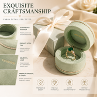 Boîte à bague ronde de luxe, design breveté, boîte à bijoux en velours, coffret cadeau, logo personnalisé, emballage pour bague de fiançailles, coffret cadeau haut de gamme