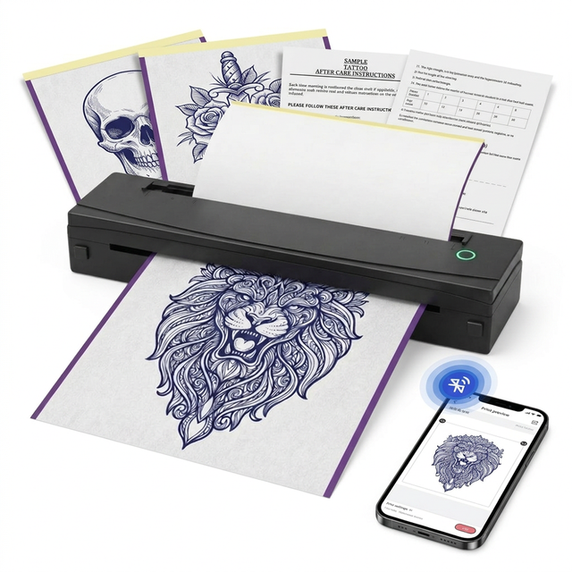 Dual Use Tattoo Thermal Printer D80  USB for Piercing Studio Consent Form Stencil Printing
