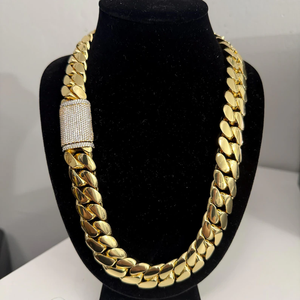 Cadena Cubana de Eslabones de 15 mm en Oro Blanco y Rodio, con Cierre Personalizado, Estilo Hip Hop, Plata de Ley 925, Regalo para Fiestas - Product Image 4