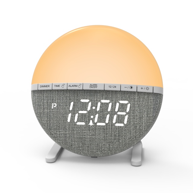Best-selling Electric USB Simulated Sunrise Romantic Digital Multi-color Alarm Clock Adjustable Brightness Wake-up Light Hotel