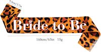 Banda de satén suave con estampado de leopardo para despedida de soltera, despedida de soltera de la novia, accesorios y suministros de decoración para fiesta de despedida de soltera
