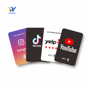 Carte de visite NFC en PVC imperméable avec puce NFC215 pour Instagram/TikTok/WhatsApp/Google Review - Product Image 1