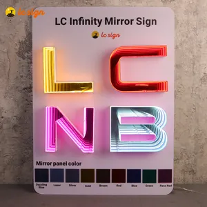 New Design Custom Infinity Effect Neon Sign Wall Decoration Multi-layer Mirror Acrylic 3d Magic Infinity Mirror Neon Sign