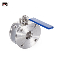Vanne à boisseau sphérique fixe en acier inoxydable FURUI, type à bride verrouillable, DN10-DN100 PN16, Gasoval, bride TS, SS304/316, commande manuelle, OEM
