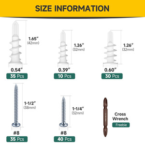 Baiguluo Drywall Anchors 150pcs Self Tapping Screws Expansion Anchors For Fixed General Industry Use - Product Image 1