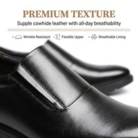 Chaussures de ville pour hommes en cuir véritable noir, légères, respirantes et confortables, à enfiler, avec logo personnalisé OEM, vente en gros