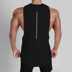 Camiseta sin mangas de fitness para hombre, de mezcla de algodón tejido, con estampado láser y sin necesidad de planchado |   Camiseta Deportiva Elástica de Secado Rápido |   Ropa Deportiva y para Actividades al Aire Libre de Verano - Product Image 2