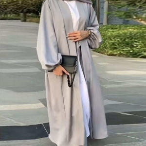 Luxe dubaï 2025 brodé Satin parole longueur femmes modeste musulman Abaya grande taille robe pour Eid Ramadan prière traditionnelle - Product Image 1