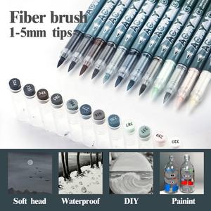 ปากกาอะคริลิคแบบน้ำสำหรับนักเรียน รุ่นใหม่ สีเทา ชุด 12 ด้าม - Product Image 2