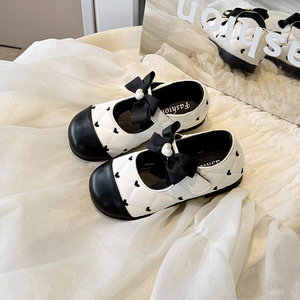 Chaussures plates de princesse à nœud en cuir PU souple pour filles, collection printemps-automne, vente chaude - Product Image 5