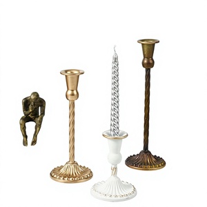 Vintage home ornament dining table centerpiece wedding <b>gold</b> <b>candle</b> holder artisan brass stand gilded <b>candle</b> pedestal rustic - Product Image 1