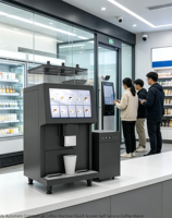 Machine à café commerciale entièrement automatique de comptoir 2026 en promotion, avec écran tactile et service en libre-service