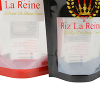 Pochette refermable holographique personnalisée avec fenêtre transparente pour l'emballage de riz, de snacks et d'aliments