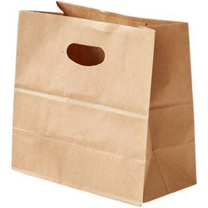 Bolsas de Papel Kraft Reciclables para Llevar, con Asas Troqueladas, Impresión Offset, Opciones de Logotipo Personalizado, Embalaje Seguro para Alimentos para Compras Minoristas - Product Image 5