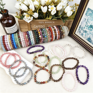 Bracelet en perles <span class=keywords><strong>de</strong></span> pierres précieuses naturelles mélangées en gros, bracelet élastique en pierres <span class=keywords><strong>de</strong></span> <span class=keywords><strong>cristal</strong></span>, bijoux multi-matériaux à énergie curative - Product Image 3