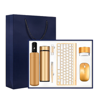 Set Hadiah Bisnis Multifungsi Logam: Cangkir Terisolasi, Flash Drive USB, Pena, Keyboard Nirkabel, Mouse, Speaker Bluetooth