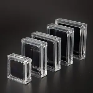 Transparent jewelry acrylic Loose stone Gem Box memory cotton cushion Magnetic Jewelry box