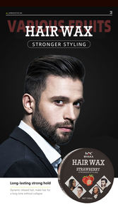 Vente en gros d'Argan Organique Naturel Brillant Olive Mat Pâte à <span class=keywords><strong>modeler</strong></span> Femme Vague Contrôle des Bord Hommes Salon Forte Gel Coiffant Cire pour les Cheveux - Product Image 2