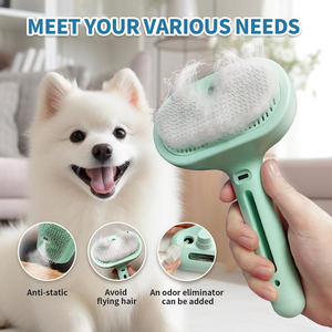 Steam Cat Grooming <b>Brush</b> 3-in-1 Steamy Hair Removal Comb Self-Cleaning Anti-Static Eco-Friendly Bathroom Use - Product Image 5