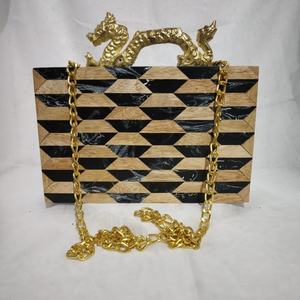 Bolso de mano de resina para mujer en blanco y negro, bolso de noche, Retro bolso de hombro, bolso cruzado de lametierartz - Product Image 4