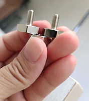 Aimants industriels en acier inoxydable pour terres rares, vis à tête hexagonale à six pans creux plaquées argent M5