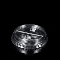 Tapas de cúpula de plástico PET transparentes, tapa plana transparente de Panda para té de burbujas, batido, cubierta de taza de café, 80mm, 90mm, 95mm