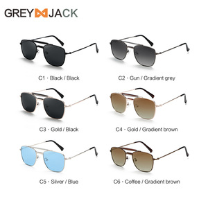 Lunettes de soleil Greyjack pour femmes, monture métallique noire, verres polarisés TAC UV400, type 3, design tendance - Product Image 3