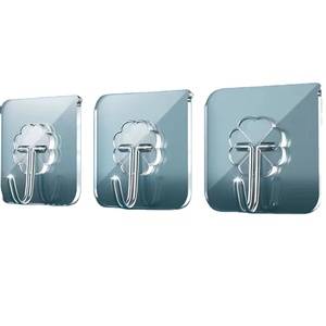 Stainless Steel Wall <b>Hook</b> Rectangle Shape Self-Adhesive Transparent Base Minimalist Design for Clothing Storage - Product Image 5