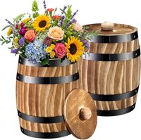 Pot de fleurs vintage en forme de baril de whisky, idéal pour la décoration de tables de mariage, la maison, le jardin intérieur et extérieur, la cuisine et les fêtes.