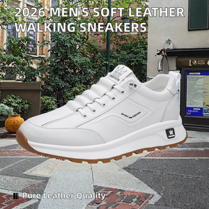 New 2026 Mens Shoes Casual Wear Pure Leather Soft White Cowhide Mesh Slow Walking Sneaker Big <strong>45</strong> 46 Jinjiang Factory <strong>Custom</strong> - Product Image 2