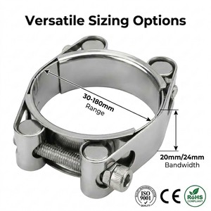 Abrazadera Robusta de Dos Pernos de Alto Torque SS201 para Conexión de Tuberías de Drenaje de Barcos y Yates, Junta de Anillo Metálico Confiable y Duradera - Product Image 3