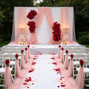 DKB Meilleures ventes de décorations et fournitures de mariage, fleurs artificielles rouges en soie pour la décoration de mariage - Product Image 1