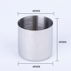 แก้วเบียร์สแตนเลสขนาดเล็ก เส้นผ่านศูนย์กลาง 45 มม. สูง 45 มม. ถ้วยสุราแบบพกพา ใช้กลางแจ้ง สไตล์เรียบง่าย - Product Image 1