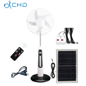 Wholesale New Arrival 5 Blades Rechargeable Floor Stand <strong>Fan</strong> <strong>Remote</strong> <strong>Control</strong> Electric with LED Lighting Household - Product Image 1