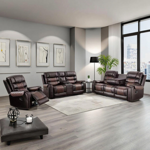 European Design Recliner Wood Frame Extendable Reclining Three Seat Revolving Living Room Furniture <b>Cushion</b> Back - Product Image 3