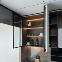 Meubles en bois sur mesure, style moderne et simple, cuisine ouverte avec cuisinière intégrée