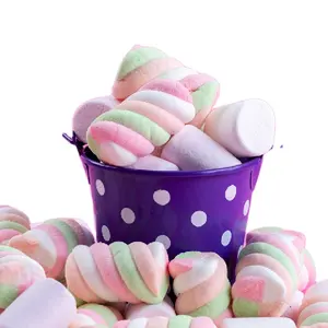 Halal Delicious Candy Marshmallow Sweet Clay Panjang Twist Marshmallow