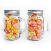 Wholesale Customization Fruit Shaped Hard Candy with Sugar Powder in Glass Bottles