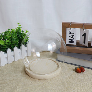 Bán Buôn Tùy Chỉnh Trang Trí Hình Bầu Dục Mini Rõ Ràng LED Ánh Sáng Giáng Sinh Cloche Thủy Tinh Borosilicate Hiển Thị Dome Craft Với Gỗ Cơ Sở - Product Image 6