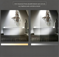 Fabrication OEM ODM, certifiée CE, miroir de salle de bain LED à 3 températures de couleur réglables, pour hôtels internationaux