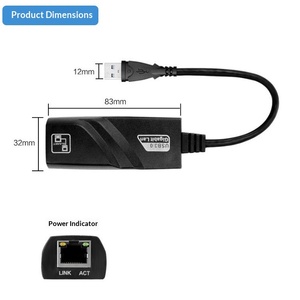 Adaptateur <span class=keywords><strong>Ethernet</strong></span> USB 3.0 vers RJ45 filaire 2026, câble réseau Gigabit USB 3.0 100 Mbps pour carte Mibox Windows 10 - Product Image 2