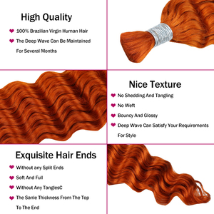 FH <span class=keywords><strong>Capelli</strong></span> Umani Remy 100% Allineati alle Cuticole, Onde Profonde Arancioni, Grezzi, <span class=keywords><strong>per</strong></span> Trecce Boho, Senza Trama, Fascio di <span class=keywords><strong>Capelli</strong></span> Vietnamiti - Product Image 2