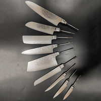 DM10BD1 Fertig montierte Griffe für Damastmesser – Schäfte mit Rattenschwanz-Design und Federstruktur – Scharfe Messerklingen für die Damastmesserherstellung