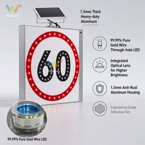 Cartello Stradale LED Solare Personalizzabile, Limite di Velocità 40 60 80, Segnale IP65 Impermeabile in Alluminio per Sicurezza Stradale e Progetti Comunali - Product Image 2