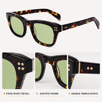 Lunettes de soleil carrées en acétate Mellume pour femmes, monture épaisse cloutée, style rétro, luxe léger, verres polarisés UV400, logo personnalisé, vente en gros OEM