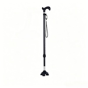 Bastón telescópico de fibra de carbono de cuatro patas antideslizante para personas mayores con base giratoria - Product Image 2
