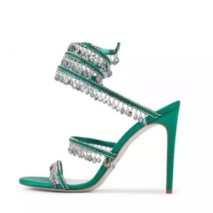 Chaussure Femme New Designer Rhinestone Ankle Strap <b>Wrap</b> Sandals Ladies Sexy Designer Heels for Night Club - Product Image 2