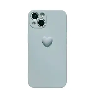 새로운 도착 블루 TPU 전화 케이스 3D 심장 휴대 전화 케이스 아이폰 13 프로 최대/12/11 프로/Xs 최대 보호 커버