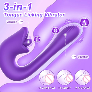 Zungenleckender G-Punkt-Vibrator, Duale <span class=keywords><strong>Stimulation</strong></span>, Klitorisstimulator, Silikon, USB-Wiederaufladbar, Wasserdicht, Sexspielzeug für Erwachsene für Frauen - Product Image 3